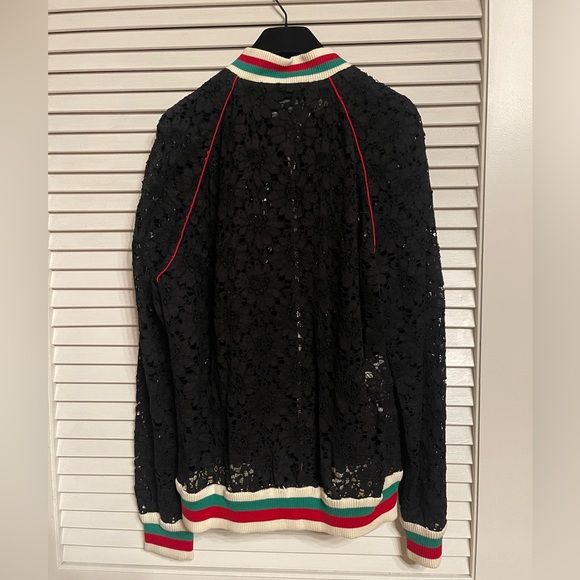 GUCCI 🌟 Floral Guipure Lace Bomber Jacket in Black—NWT - Picture 13 of 17